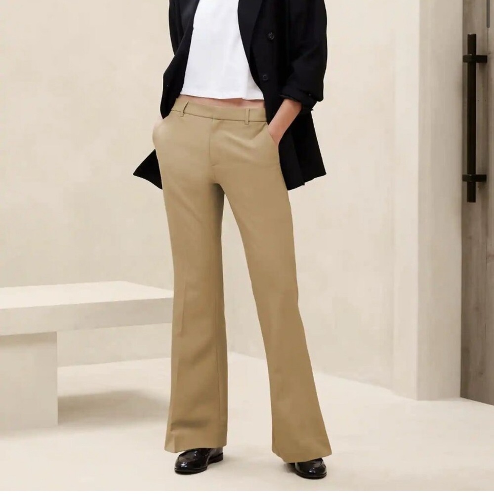 Banana Republic sculpted boot cut pants‎ Sz 14 in Tan NEW Plus Size Office